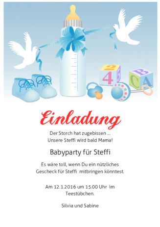 Mustertext Babyparty
