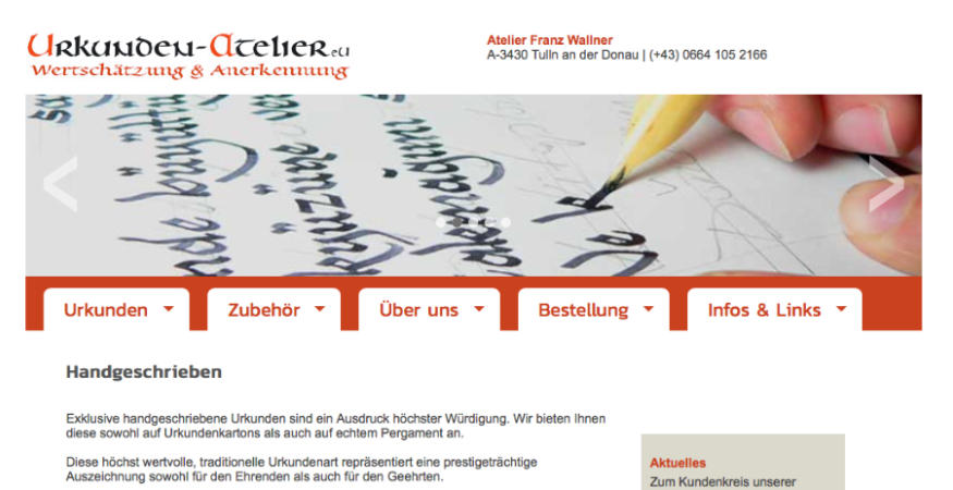 Atelier Franz Wallner -Exklusive handgeschriebene Urkunden