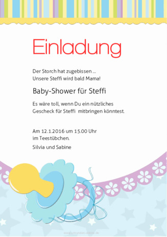 Mustertexte Fur Babyparty Urkunden Online De