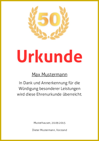 Mustertexte Urkunde