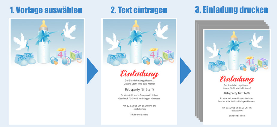 Einladung zur Baby Party online gestalten und drucken