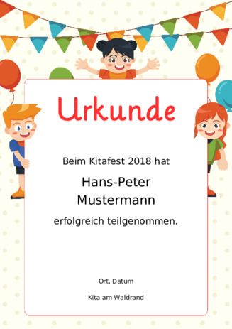 Urkunden für kinder sport