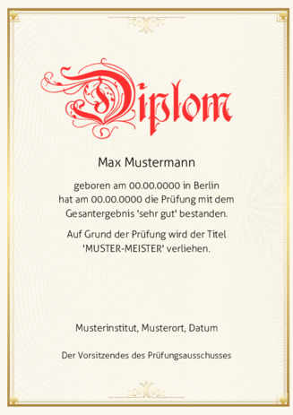 Teilnahme-Diplom selbst gestalten und drucken