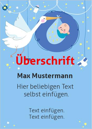 Kinder-Urkunden, Flyerhier online gestalten Kinderurkunde, Storch (Babys und Kinder)