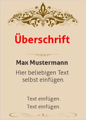 Ehrenurkunde, Vereinsurkunde, Zertifikathier online gestalten Ornament oben, Braun (Vintage)