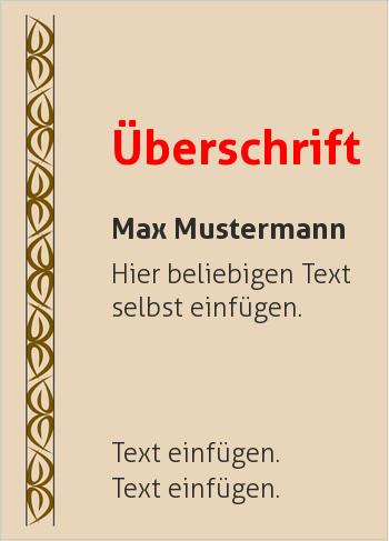 Ehrenurkunde, Vereinsurkunde, Zertifikathier online gestalten Urkunde mit Streifen Ornament links, Braun (Vintage)