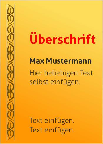Ehrenurkunde, Vereinsurkunde, Zertifikathier online gestalten Urkunde mit Streifen Ornament links, Gold (Vintage)
