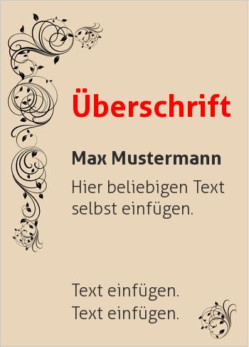 Ehrenurkunde, Vereinsurkunde, Zertifikathier online gestalten Ornamente links und unten, Braun (Vintage)