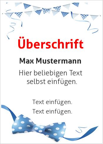 Gutschein, Geschenkgutschein, Flyerhier online gestalten Gutschein Blau, Fliege (Gutscheine)