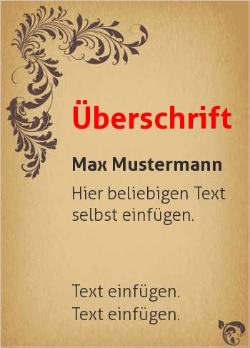 Ehrenurkunde, Vereinsurkunde, Zertifikathier online gestalten Floral links, Papier (Vintage)