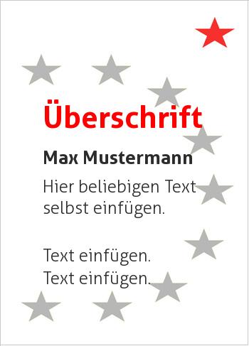 Ehrenurkunde, Vereinsurkunde, Diplomhier online gestalten Sterne Grau, Rot (Streifen, Wellen und Banner)