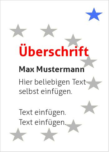 Ehrenurkunde, Vereinsurkunde, Diplomhier online gestalten Sterne Grau, Blau (Streifen, Wellen und Banner)