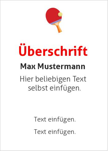 Sporturkunde Tischtennishier online gestalten Tischtennis, Schläger (Sport und Spiele)