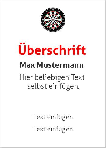 Sporturkunde Darthier online gestalten Dart, Dartscheibe (Sport und Spiele)