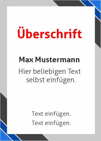 Ehrenurkunde, Vereinsurkunde, Zertifikathier online gestalten Moderner Rahmen Grau, Blau (Rahmen und Ornamente)
