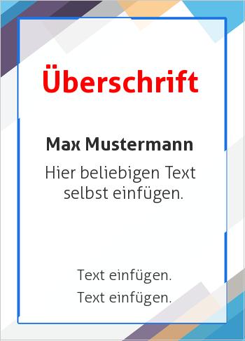 Ehrenurkunde, Vereinsurkunde, Zertifikathier online gestalten Moderner Rahmen Pastell, Blau (Rahmen und Ornamente)