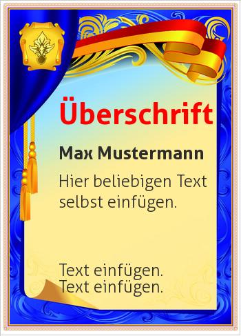 Diplome, Zertifikatehier online gestalten Diplom Blau, Kordel (Diplome und Zertifikate)