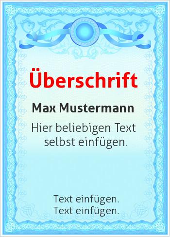 Diplome, Zertifikatehier online gestalten Diplom Blau (Diplome und Zertifikate)