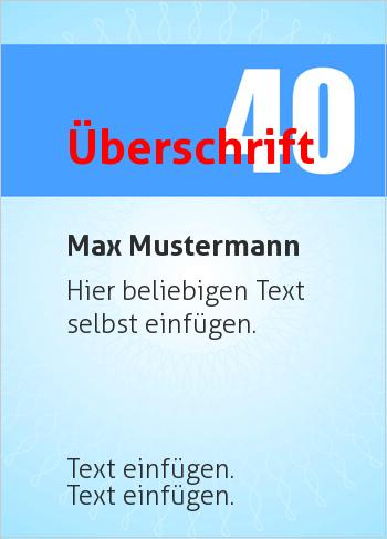 Jubiläum, Ehrenurkunde, Firmenjubiläumhier online gestalten Jubiläum 40, Blau (Zahlen für Jubiläen)