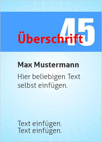 Jubiläum 45, Blau (Zahlen für Jubiläen)