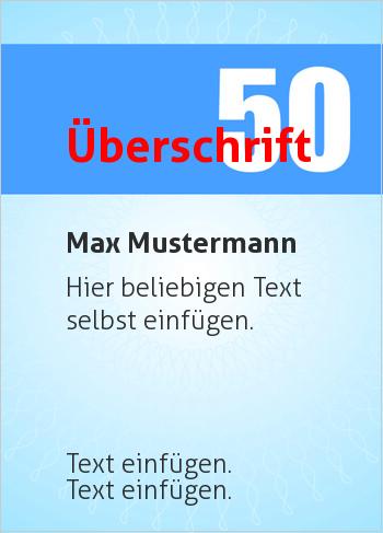 Jubiläum, Ehrenurkunde, Firmenjubiläumhier online gestalten Jubiläum 50, Blau (Zahlen für Jubiläen)