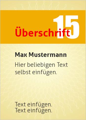 Jubiläum, Ehrenurkunde, Vereinsjubiläumhier online gestalten Jubiläum 15, Gold (Zahlen für Jubiläen)
