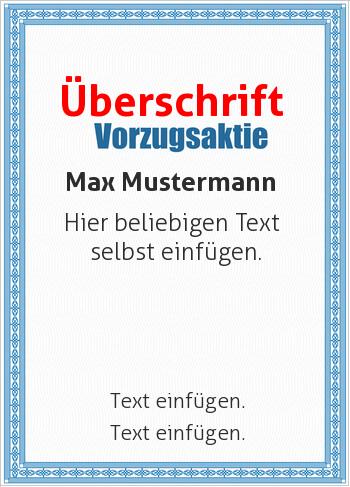 Aktienhier online gestalten Aktie, Vorzugsaktie, Blau (Aktien)