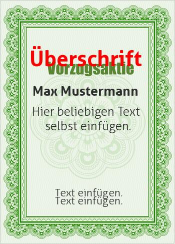 Aktienhier online gestalten Aktie, Vorzugsaktie, Grün (Aktien)