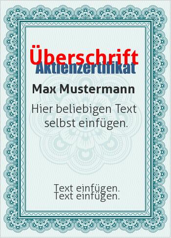 Aktienhier online gestalten Aktie, Aktienzertifikat, Blau (Aktien)