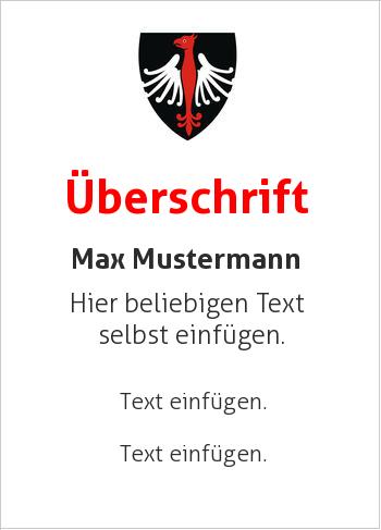 Ehrenurkunde, Zertifikat, Urkunde, Flyerhier online gestalten Wappen Schwarz mit Schild und Adler (Wappen)