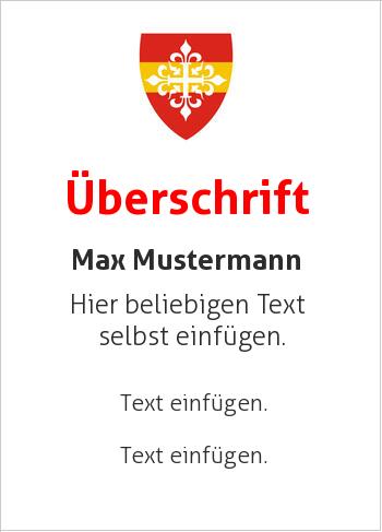 Ehrenurkunde, Zertifikat, Urkunde, Flyerhier online gestalten Wappen Rot, Gelb mit Schild (Wappen)