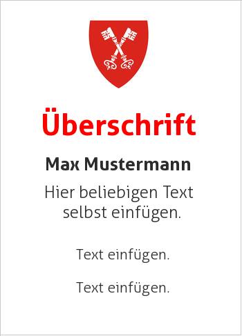 Ehrenurkunde, Zertifikat, Urkunde, Flyerhier online gestalten Wappen Rot mit Schild und Schlüsseln (Wappen)