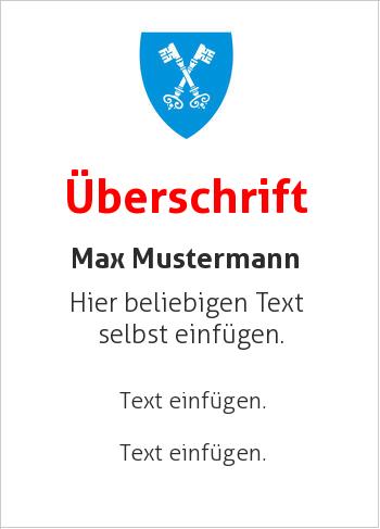 Ehrenurkunde, Zertifikat, Urkunde, Flyerhier online gestalten Wappen Blau mit Schild und Schlüsseln (Wappen)