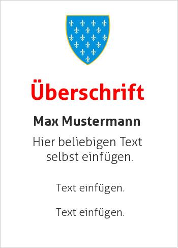 Ehrenurkunde, Zertifikat, Urkunde, Flyerhier online gestalten Wappen Blau mit Schild (Wappen)