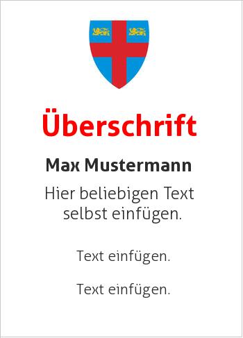 Ehrenurkunde, Zertifikat, Urkunde, Flyerhier online gestalten Wappen Blau, Rot mit Schild (Wappen)