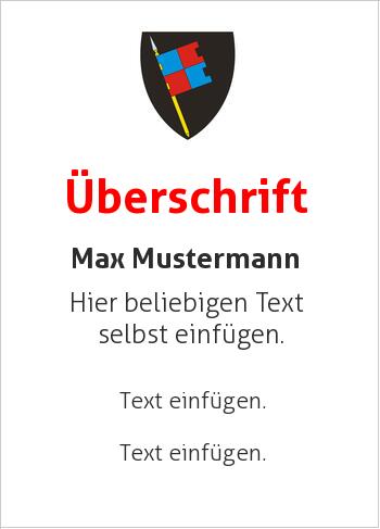 Ehrenurkunde, Zertifikat, Urkunde, Flyerhier online gestalten Wappen Schwarz mit Schild und Standarte (Wappen)