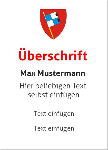 Ehrenurkunde, Zertifikat, Urkunde, Flyerhier online gestalten Wappen Rot mit Schild, Standarte (Wappen)