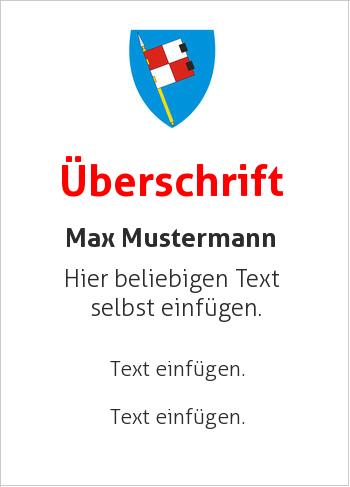 Ehrenurkunde, Zertifikat, Urkunde, Flyerhier online gestalten Wappen Blau mit Schild und Standarte (Wappen)