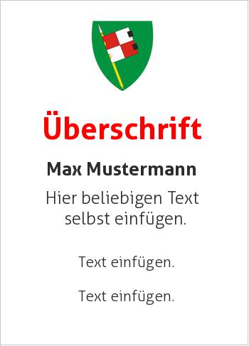 Ehrenurkunde, Zertifikat, Urkunde, Flyerhier online gestalten Wappen Grün mit Schild und Standarte (Wappen)