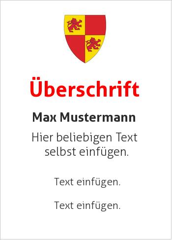 Ehrenurkunde, Zertifikat, Urkunde, Flyerhier online gestalten Wappen Rot, Gelb mit Schild (Wappen)