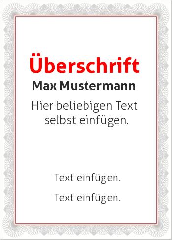 Zertifikate, Diplome, Urkundenhier online gestalten Wertpapier, grauer Rahmen (Diplome und Zertifikate)