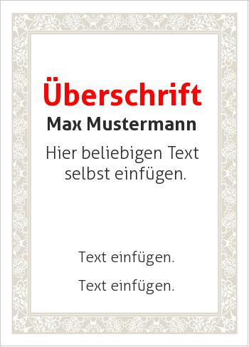 Zertifikate, Diplome, Urkundenhier online gestalten Wertpapier, brauner Rahmen mit Ornamenten (Diplome und Zertifikate)
