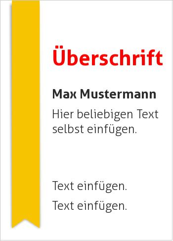 Ehrenurkunde, Vereinsurkunde, Urkundehier online gestalten Band links, Gelb (Streifen, Wellen und Banner)