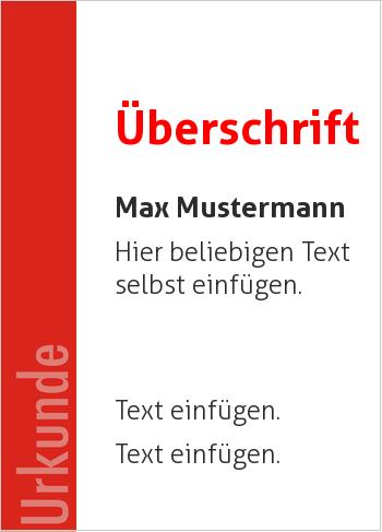 Ehrenurkunde, Vereinsurkunde, Urkundehier online gestalten Urkunde Streifen, Rot (Streifen, Wellen und Banner)