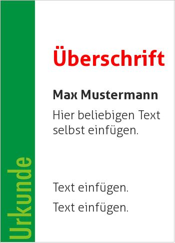 Ehrenurkunde, Vereinsurkunde, Urkundehier online gestalten Urkunde Streifen, Grün (Streifen, Wellen und Banner)