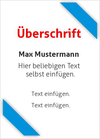 Ehrenurkunde, Vereinsurkunde, Urkundehier online gestalten Band diagonal, Blau (Streifen, Wellen und Banner)