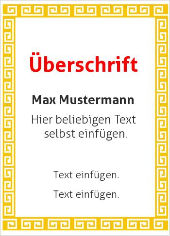 Ehrenurkunde, Vereinsurkunde, Urkundehier online gestalten Rahmen Ornament Gelb (Rahmen und Ornamente)