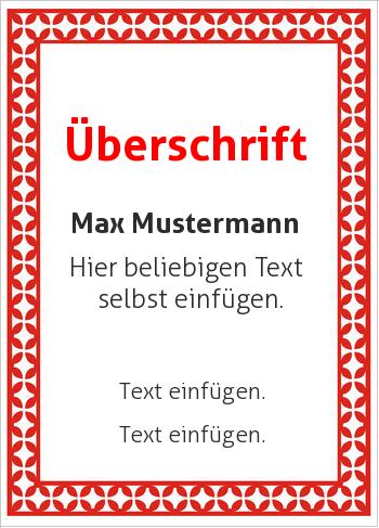 Ehrenurkunde, Vereinsurkunde, Zertifikathier online gestalten Rahmen Ornament Rot (Rahmen und Ornamente)
