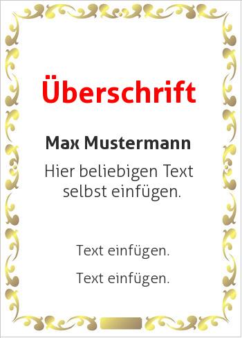Ehrenurkunde, Vereinsurkunde, Zertifikathier online gestalten Rahmen Ornament Gelb (Rahmen und Ornamente)