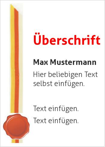 Ehrenurkunde, Vereinsurkunde, Zertifikathier online gestalten Urkunde, Diplom Wachssiegel mit Band (Siegel, Medaillen, Bänder)